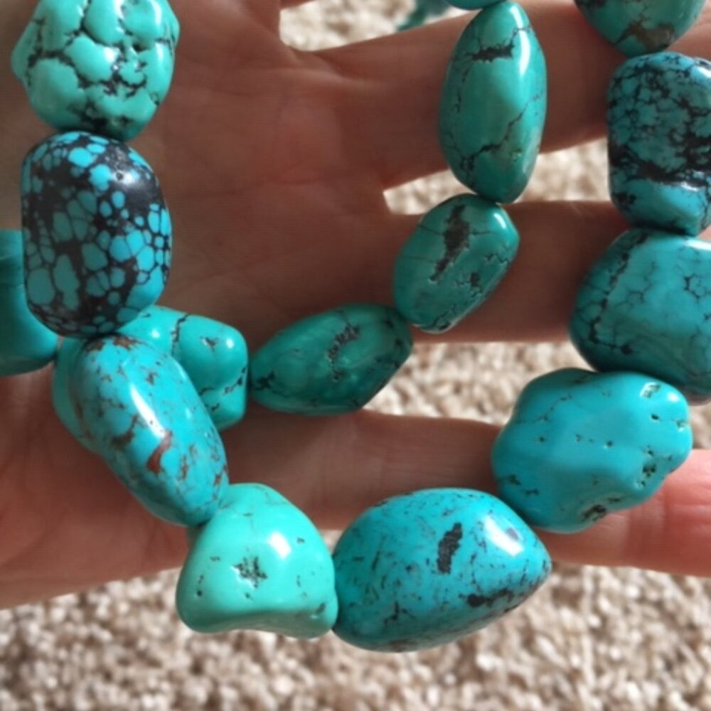 Turquoise Double Stranded Necklace - image 1